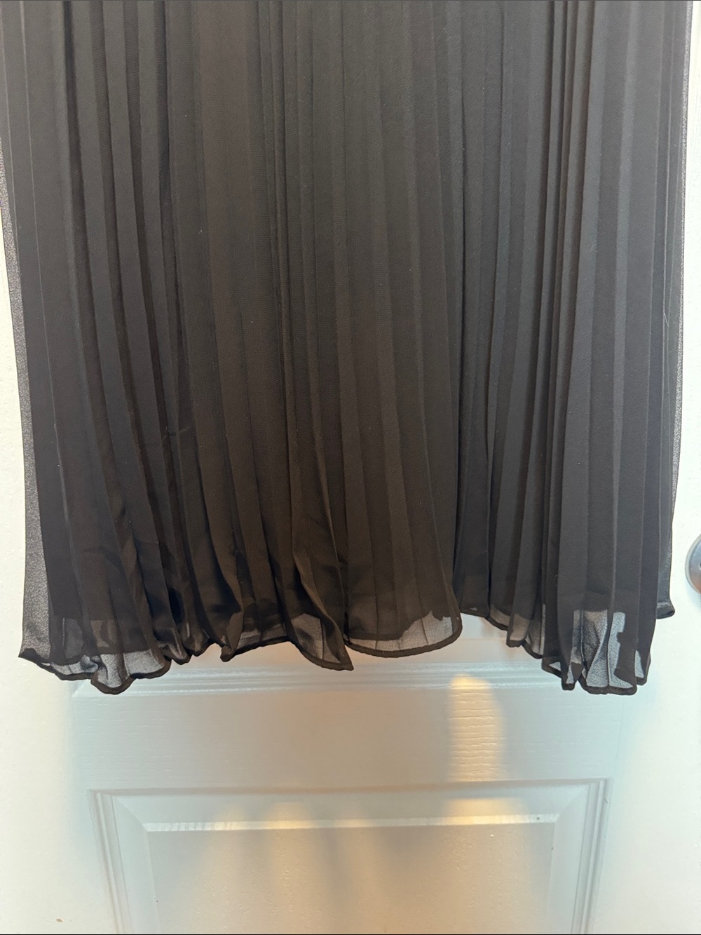 DKNY Black Pleated Midi Skirt with Branded Waistband - Picture 3 of 4